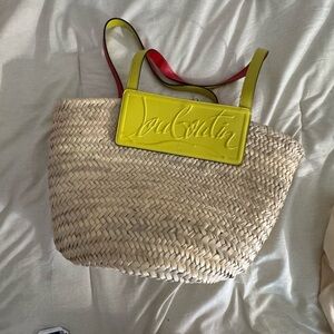 Christian Louboutin Yellow and Tan Tote Bag